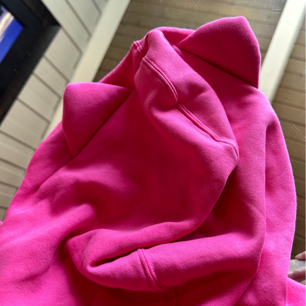 Club Exx Dolls Kill Arctic Animal Oversized Cat hoodie with Ears S Hot Pink - Picture 4 of 5
